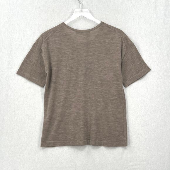 JENNI KAYNE Cashmere Tee Women XS Taupe Brown Short Sleeve Crew Lightweight NEW - Picture 2 of 15